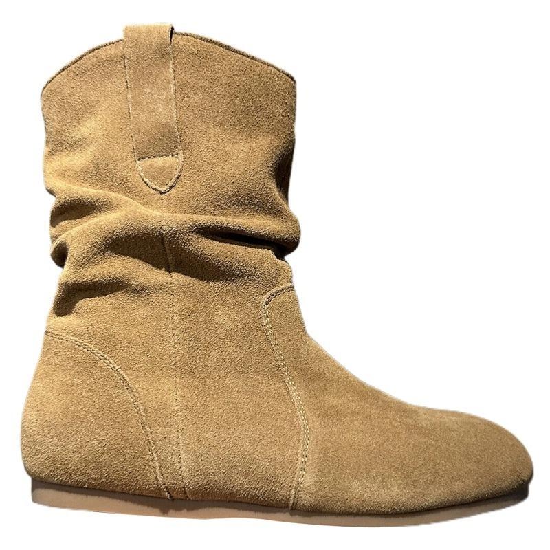 Retro Shoes, Thick-soled Ankle Boots, Women's Boots, Sleeve Boots, Slimming Ankle Boots