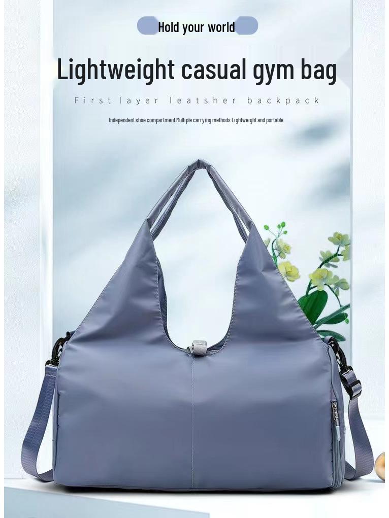 Borsa da Yoga Multifunzionale di Grande Capacità con Logo, Scomparto per Scarpe e Tracolla