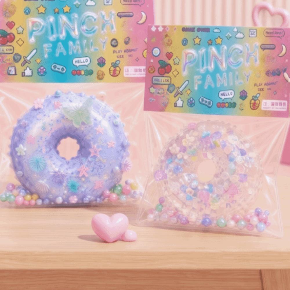 Slow Rebound Cake Squeeze Toys Soft Sticky Doughnut Squishy Toy Doughnut Fidget Toy Desktop