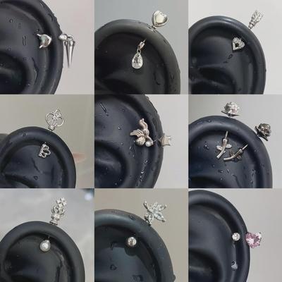 "Stylish Vertical Ear Bone Studs - Hypoallergenic Medical Titanium, Cross-Border Fashion Design"