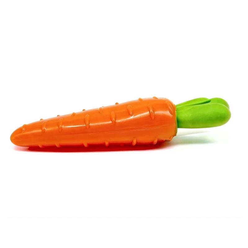 Dog Carrot Toy - Rubber Floating, Teething, Bite-Resistant, Soft, and Sound-Simulating Toy for Dental Cleaning