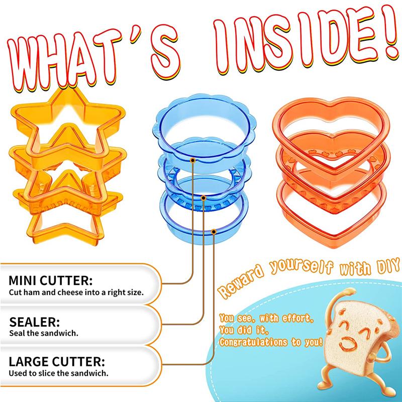 Sandwich Cutter and Sealer Uncrustable Bread Sandwich Maker Decruster for Kids Lunchbox Bento Box KC0445