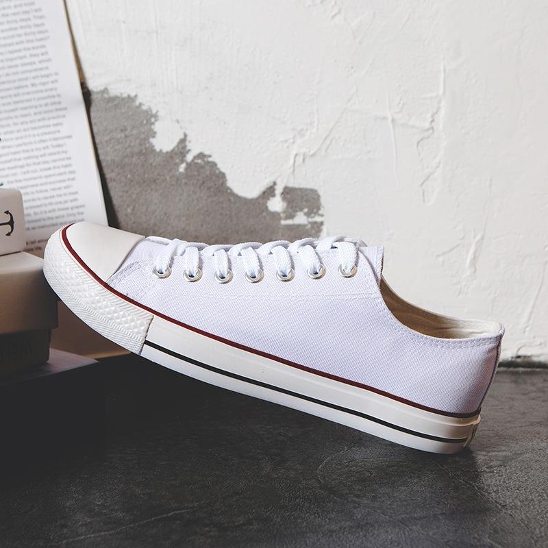 Scarpe in tela con lacci basic a passo lungo scarpe da uomo a taglio basso traspiranti scarpe da studente scarpe singole taglia grande scarpe in tessuto scarpe da skate da uomo
