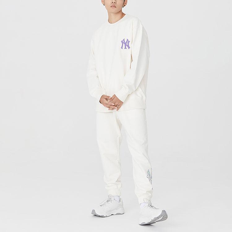 New MLB Paisley Knitted Sweatpants Unisex Ecru 3APTI0126-50CRS