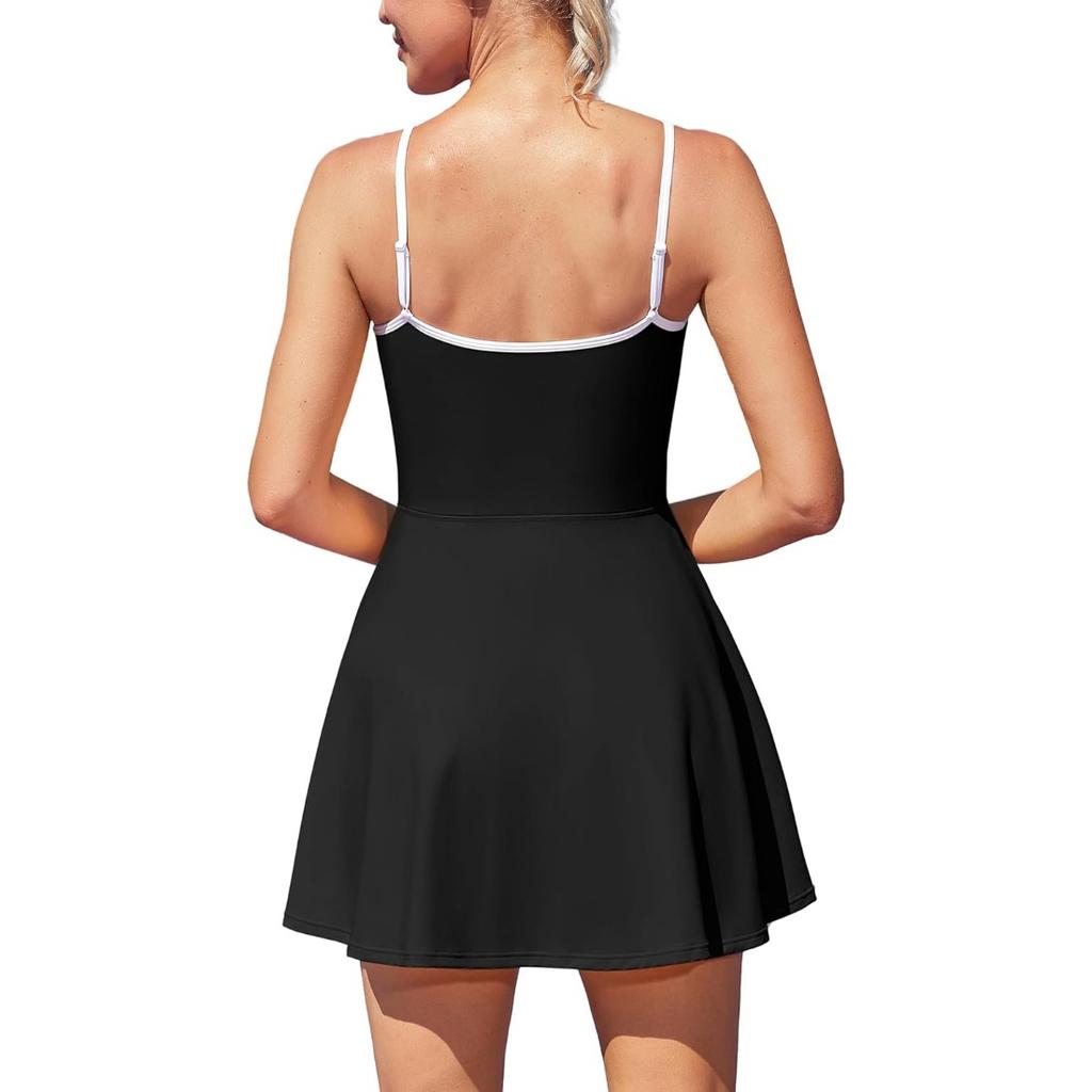 CHARMLEAKS Tenniskjole for kvinner med shorts Golfkjole Trening Justerbar treningskjole Activewear