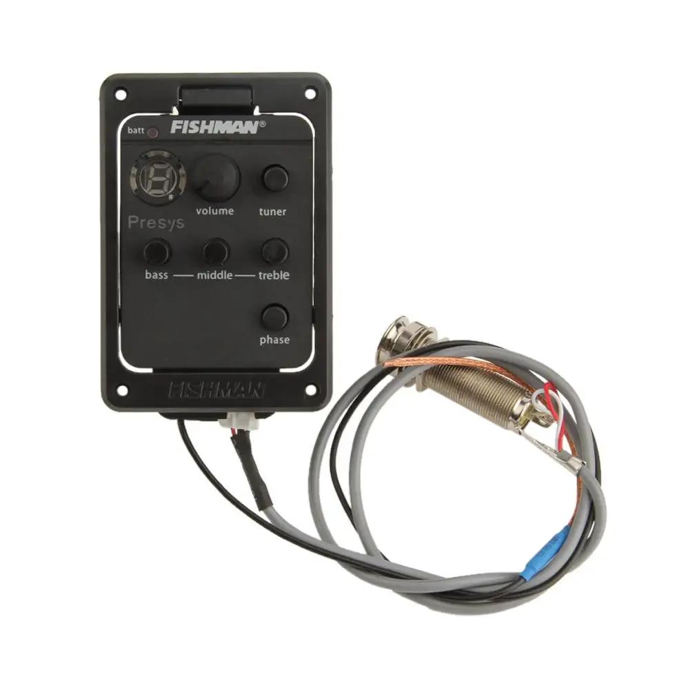 201 Piezo-Tonabnehmer Akustikgitarre Vorverstärker 4-Band Akustikgitarre Tonabnehmer Vorverstärker EQ Tuner Mikrofon-Mischung Vorverstärker für Fishman Presys+