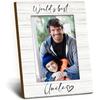 World's Best Uncle 4x6 Picture Frame, Uncle Gifts for Father's Day Birthday from Niece Nephew Wooden Picture Frame, Best Unky Unkie Decorative Photo