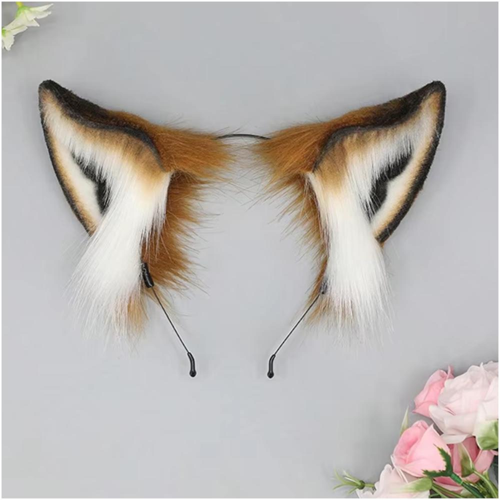 Fox Ears Headband Anime Headdress Cute Girls Hair Accessories Cosplay Props Hoop Headwear Pet Play