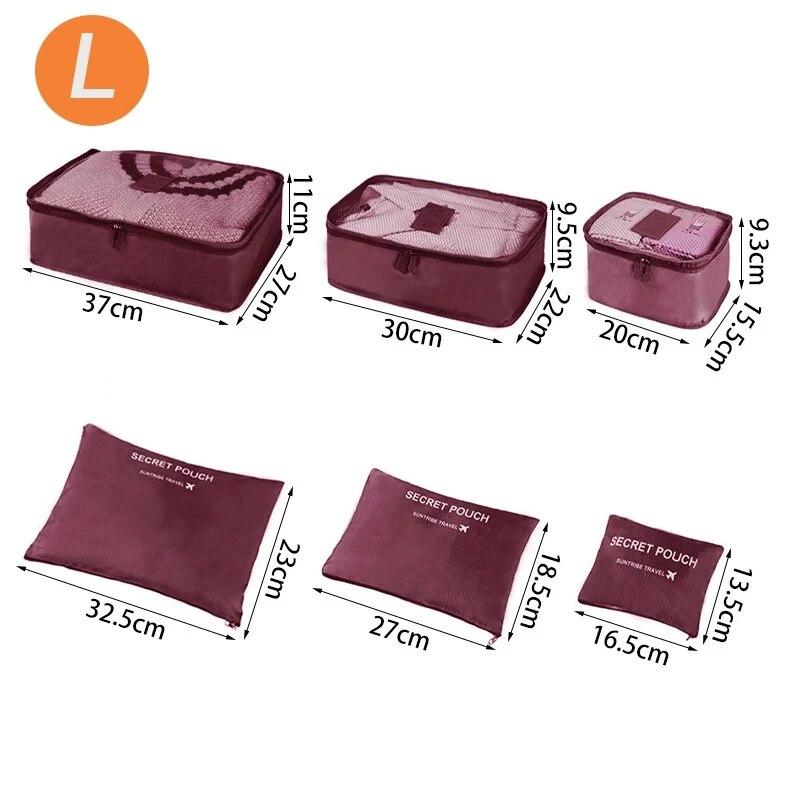 Home Travel 6-piece Clothing Storage and Organizing Bag Thickened Cosmetics Storage Bag Foldable Business Travel Storage Bag