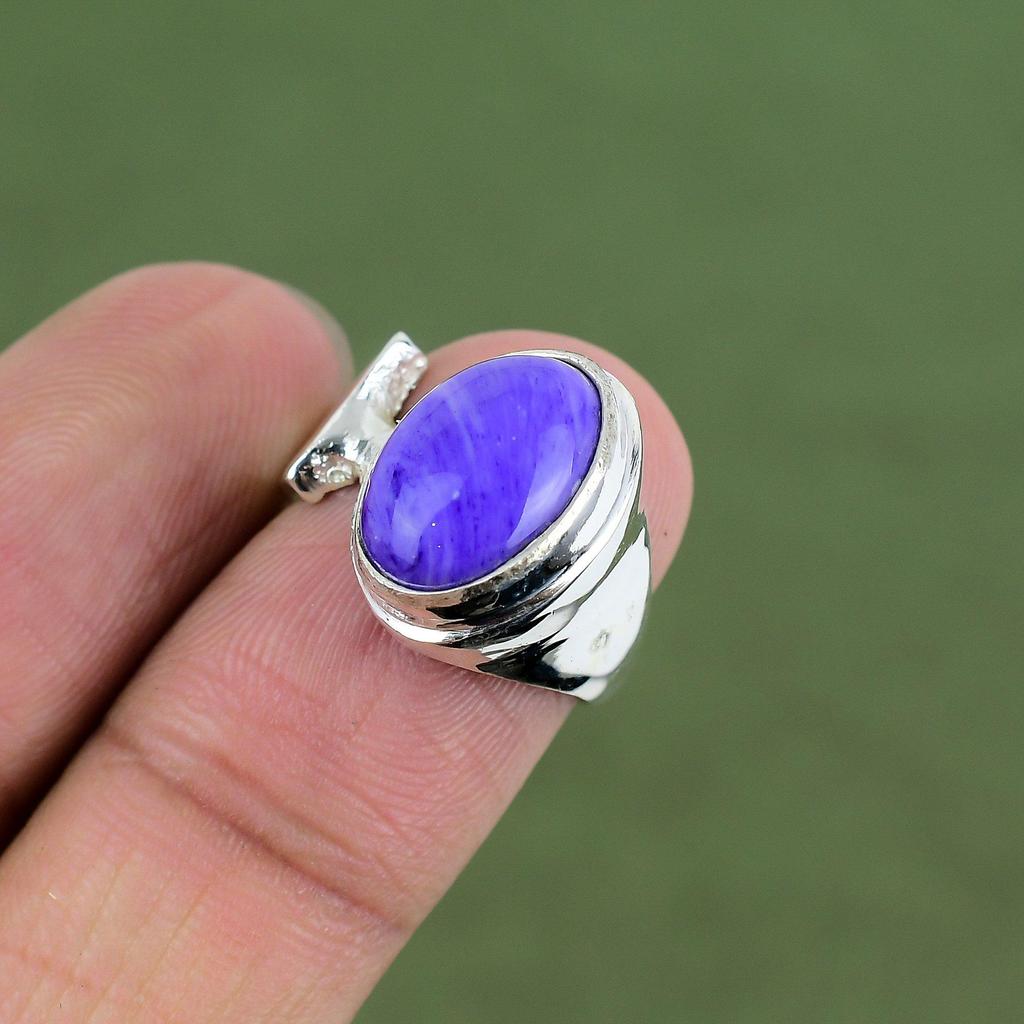 Charoite Ring 925 Sterling Silver Ring Handmade Designer Ring Antique Jewelry Top Qualitty Gemstone Ring Gift For Mom Available In Ring Size