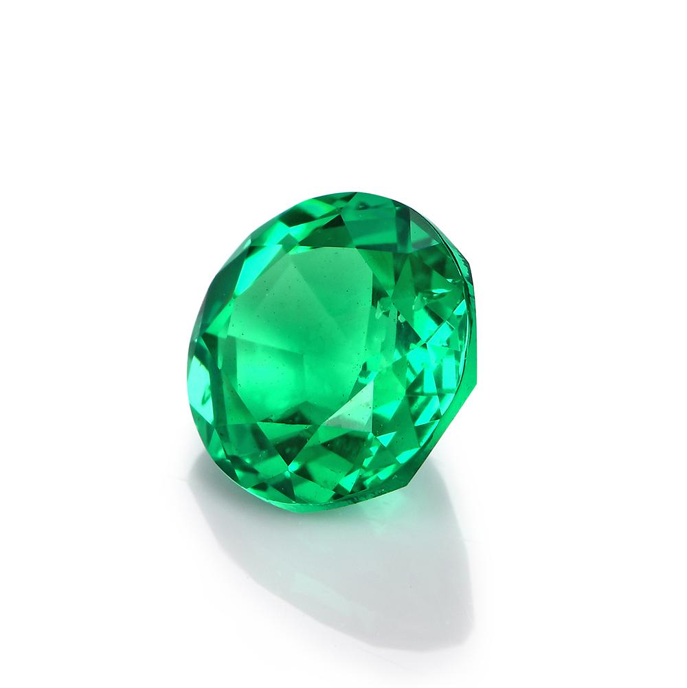 Hydrothermal Round Brilliant Cut 6mm Colombian Synthetic Emerald Gem 5.0x5.0mm [0.46ct]