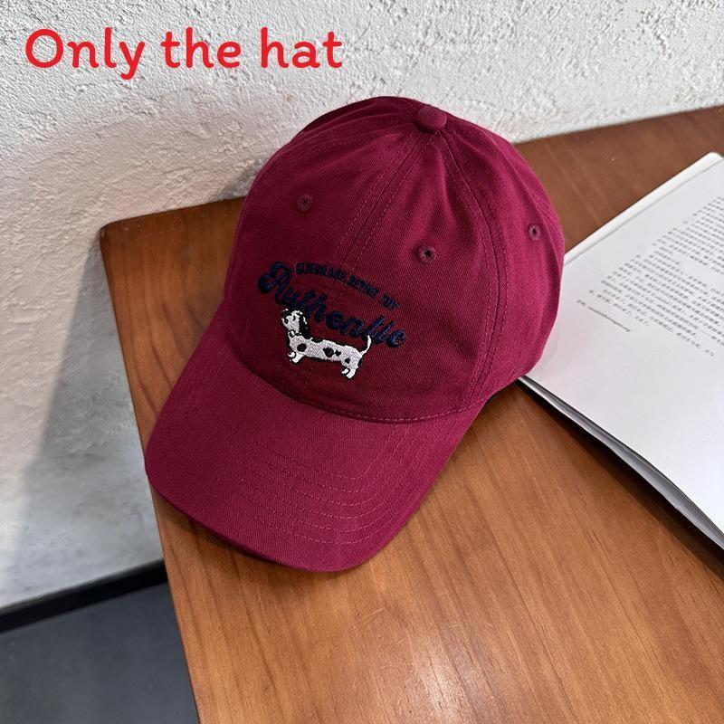 Cartoon Dog Embroidered Baseball Cap For Women Spring Summer Stylish Sunshade Hat