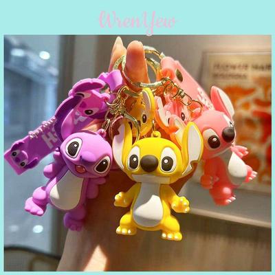 Adorable Cartoon Stitch Keychain Cute Silicone Bag Charm Creative Car Key Ring