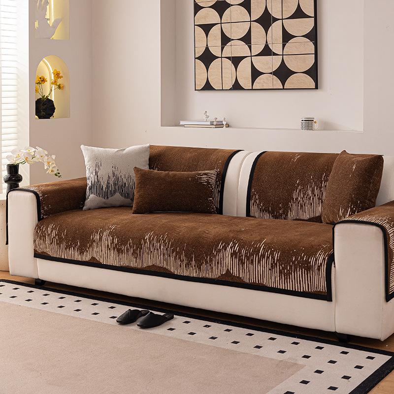 

Chenier Sofa Cushion With Concubine Seat Non-Slip Seat Cushion New Backrest Towel Straight Row Leather Sofa Cover Cover Cloth 70*70cm