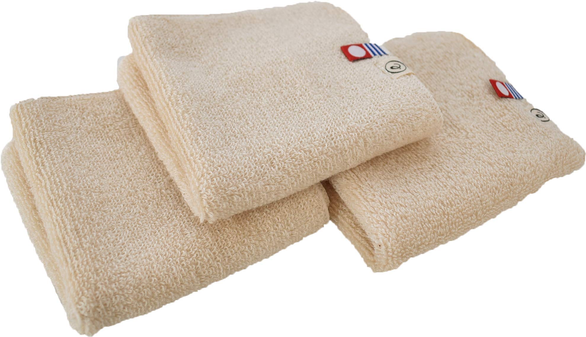 

EMOCA Imabari Towel Just the Right Size Handkerchief Set of Natural Handkerchiefs, 20, 3,