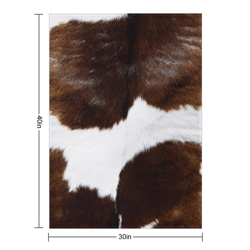 Rustic Ranch Cow Print Throw Blanket Soft Nap Thins Plush Blankets