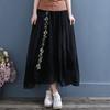 2024 Summer Women's Fairy Hanfu Dress with Embroidery and Frog Buttons - Retro Chiffon Midi Skirt.