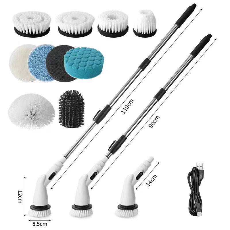 Retractable Handheld Electric Cleaning Brush for Bathroom and Floor