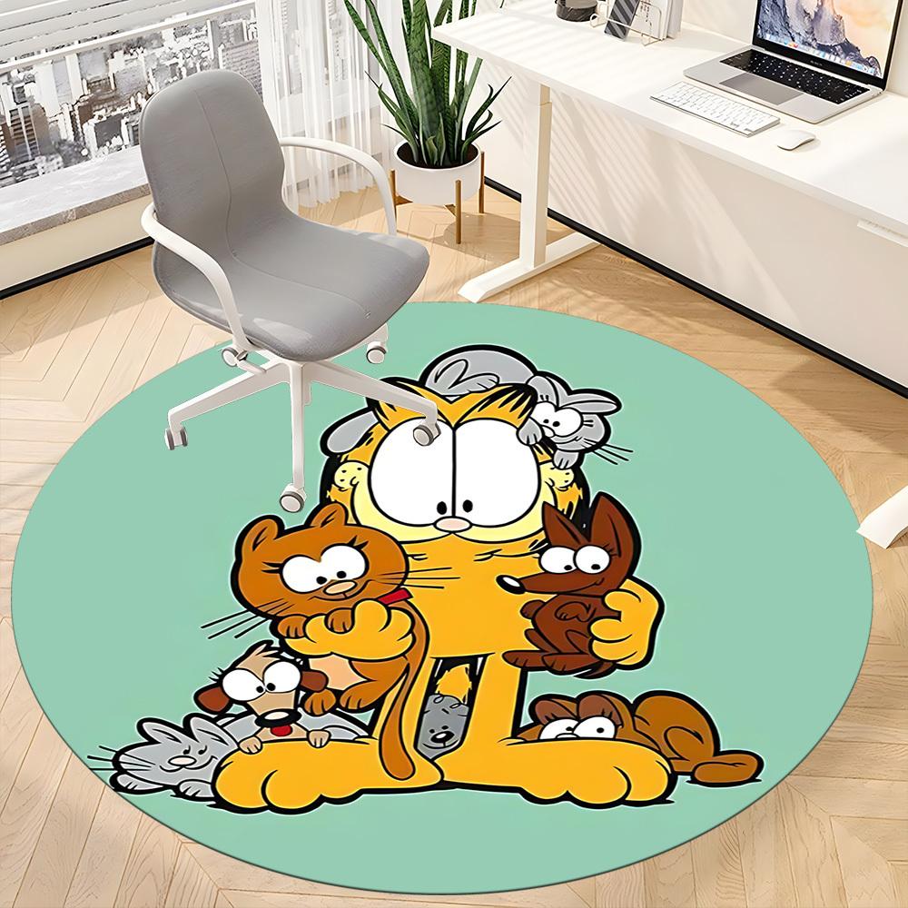 1pc Garfield Pets Office Round Area Rug, Bedroom Living Room Home Decor, Room Deco, Offic a1016150