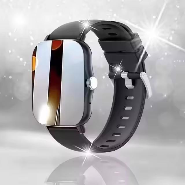 

Smart watch with full touch screen, call, message reminder, music control and other functions, compatible with /android mo чорний