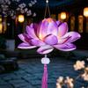 Outdoor Celebration Lighting DIY Lotus Lantern Craft Kit, Handmade Flower Paper with LED Creative Material Set Light, Vintage Decorative for