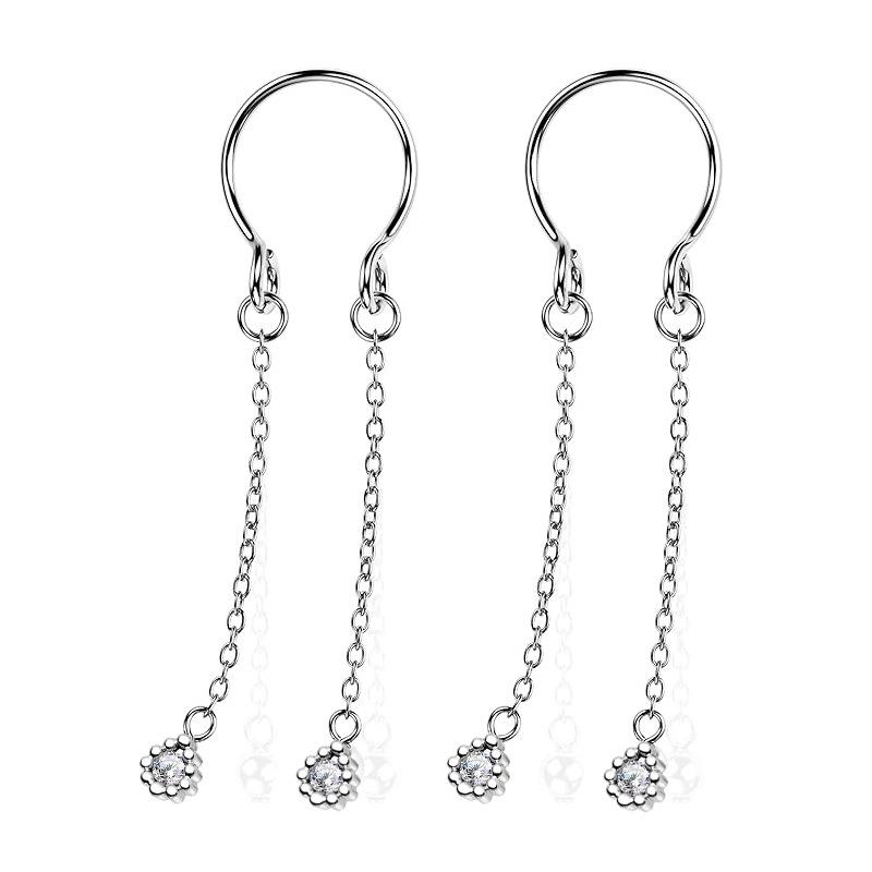 U Shaped Nipple Ring Fake Piercing Pendant Drip Zircon Nipple Chain Magnetic Clip On Body Jewelry