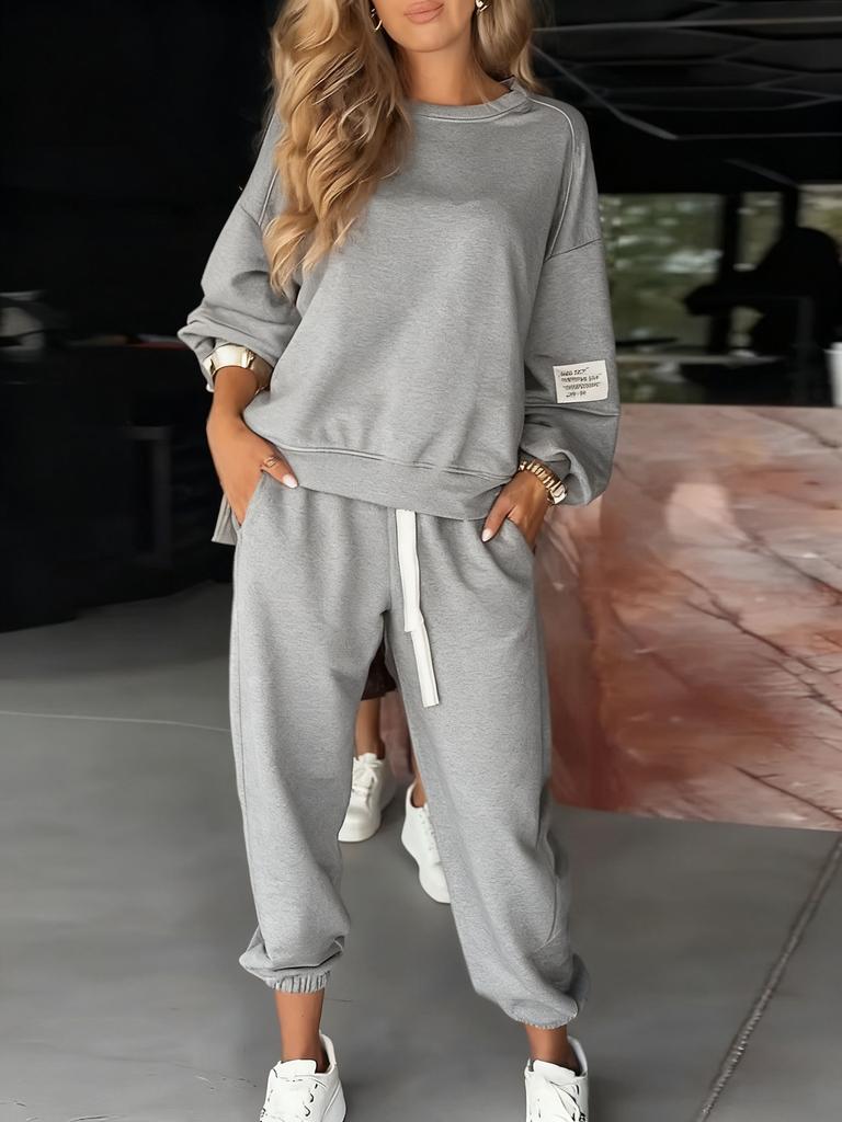 2025 New Women's Cross-border Women's Amazon eBay Casual Sports Sweater Pants Leggings Casual Pants Two-piece Set