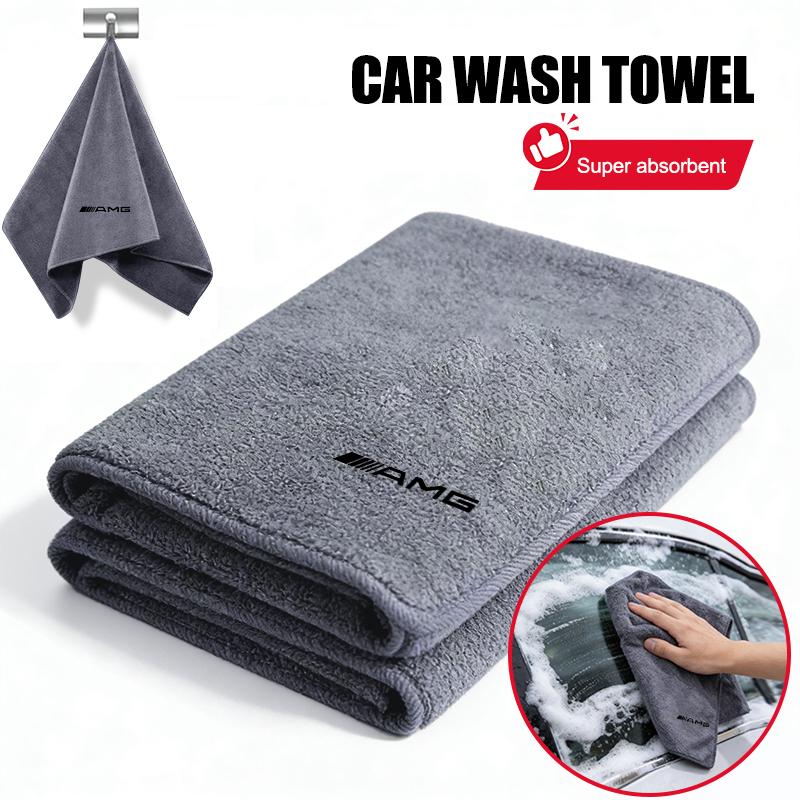 Car Double-Faced Plush Absorbent Towel Cleaning Cloth For Mercedes Benz AMG W204 W205 W211 W212 W213 W176 GLA CLA Stickers XZ0