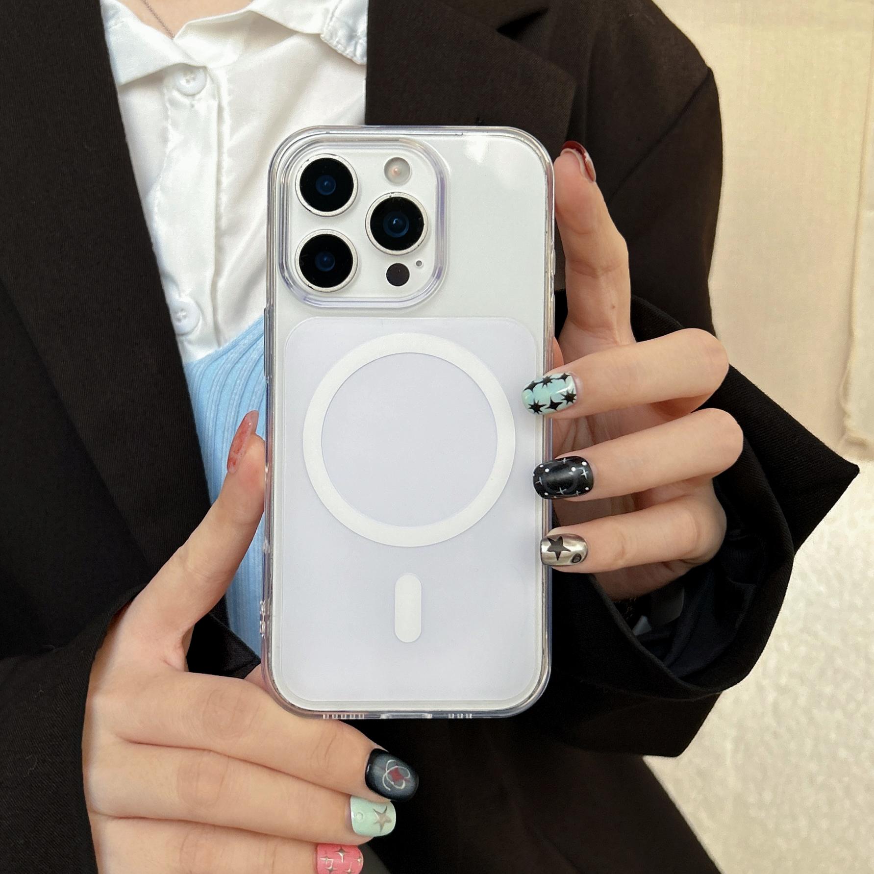 

Fashion Multicolour Acrylic Phone Case For iPhone 17 16 15 14 13 ProMax/Plus Magnetic Wireless Charging Clear Magsafe Back Cover iPhone16