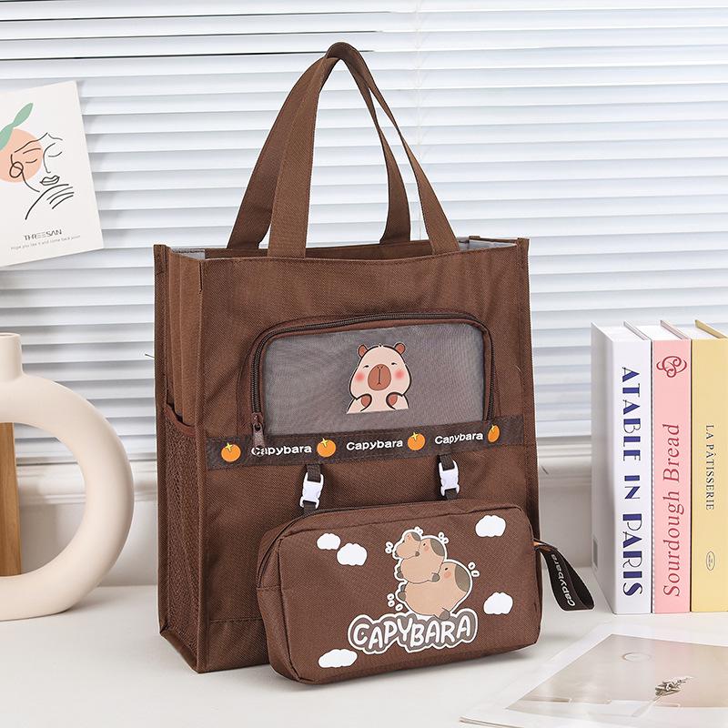 Capybara Leinwand Bleistift- und Dokumententasche für Grundschüler