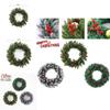 Festive 11.8-23.6in Snowy Red Ribbon Berries Pine Cone Christmas Wreath Xmas Gift