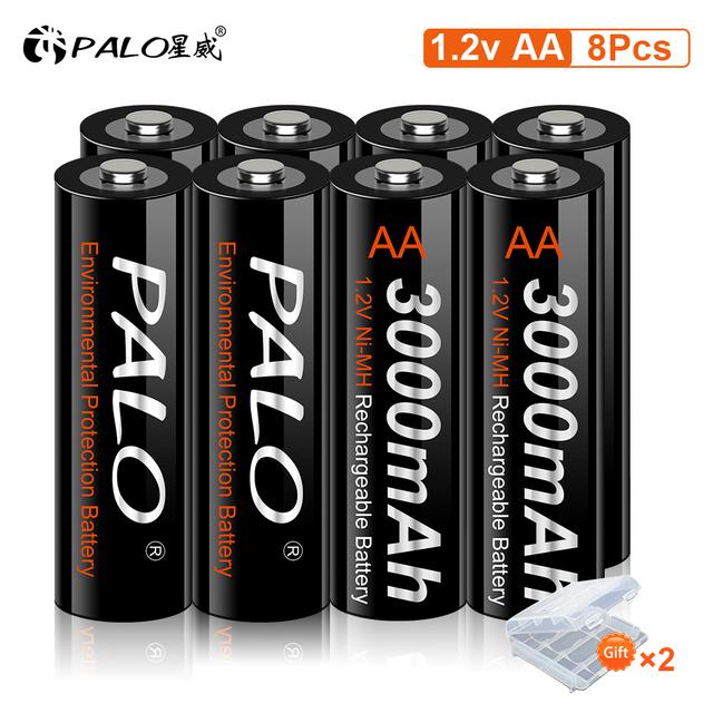 PALO 1,2 V 2a AA Akku AA NiMH 1,2 V 3000 mAh für Fernbedienung Spielzeug Kamera Batterie