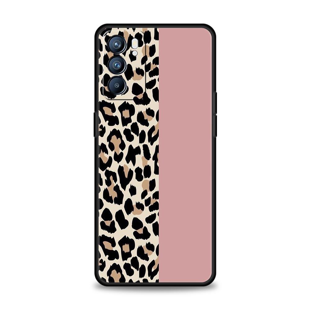 Phone Case For Oppo A54 A53 A52 A9 A15 A95 A17 A16 A76 A74 A57 Find X6 X5 Reno8 Reno7 Reno6 Pro 5G Cover Leopard Cheetah Print