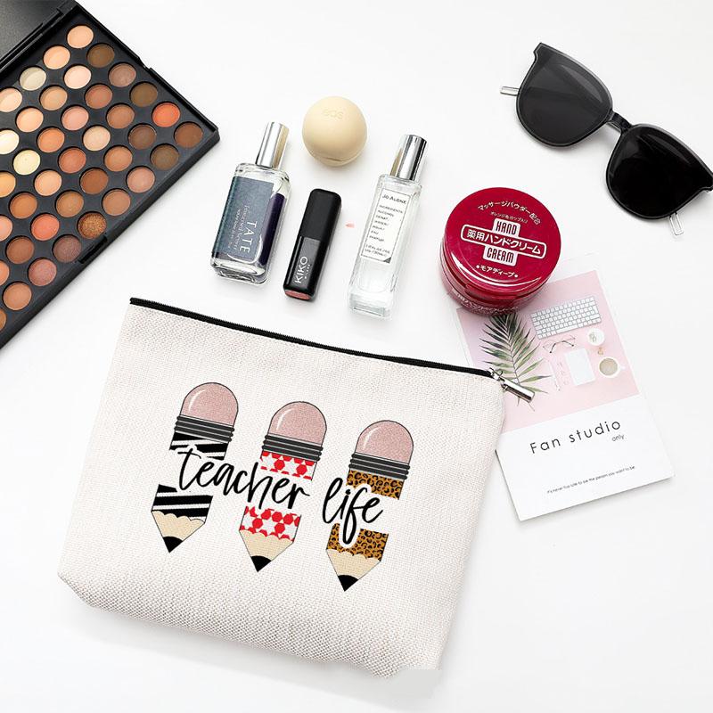 Lipstick Bag Travel Makeup Bag BagsWomen School Teacher Gift Cosmetic Pouch Wallet Portable Pouch