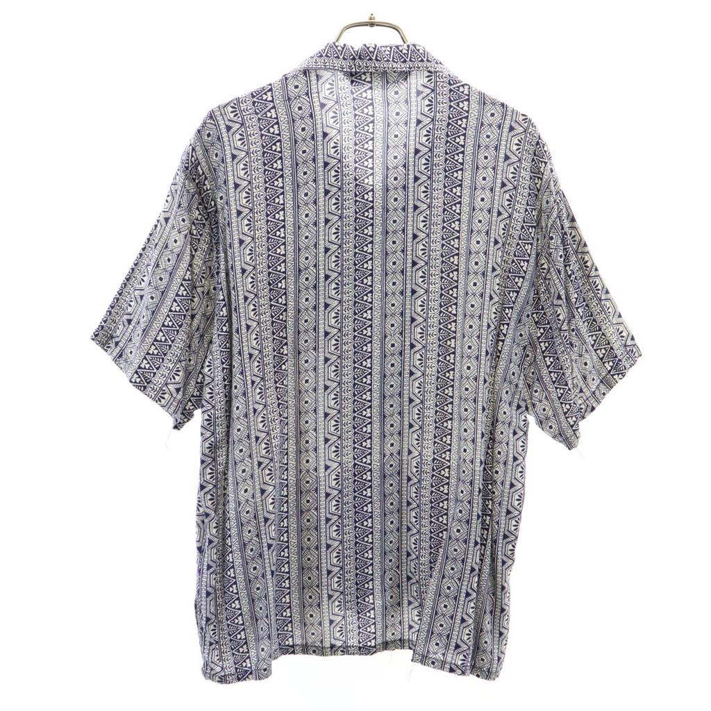 BLUE HAWAII Overall Handle Short Sleeve Aloha Shirt L Navy Open Collar Men's Used