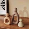 Nordic Style Art Ornament Family of Three Sculpture, Resin Abstract Figurine, Modern Minimalist Sculpture Home Office Decor for TV Cabinet Entryway,