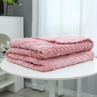Autumn and Winter New High-gram Single-layer Double-sided Jacquard Tafu Fleece Shu Cotton Fleece Multi-functional Blankets