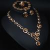 Crystal Necklace Earrings Set Women Wedding Set Fashion Round Crystal Earrings Bracelet Perfect for Bridal Event