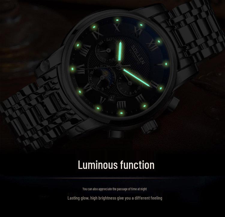 SOLLEN Solon Men's Automatic Scratch-Resistant Steel Band Watch - Fashion Business Design
