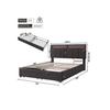 Bed - MUVOE - 140x190 Cm - Upholstered - LED Lighting - Storage Drawers