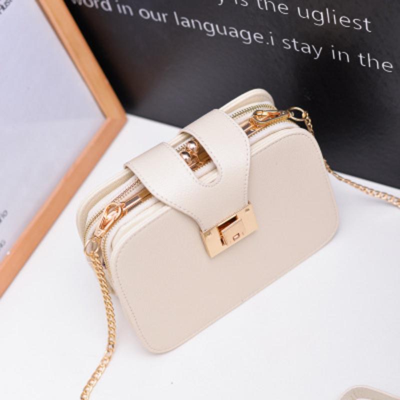 2026 New Women's Cross Style Women's Bag Single Shoulder Bag Cross Body Bag Mobile Small Bag Chain Small Square Bag