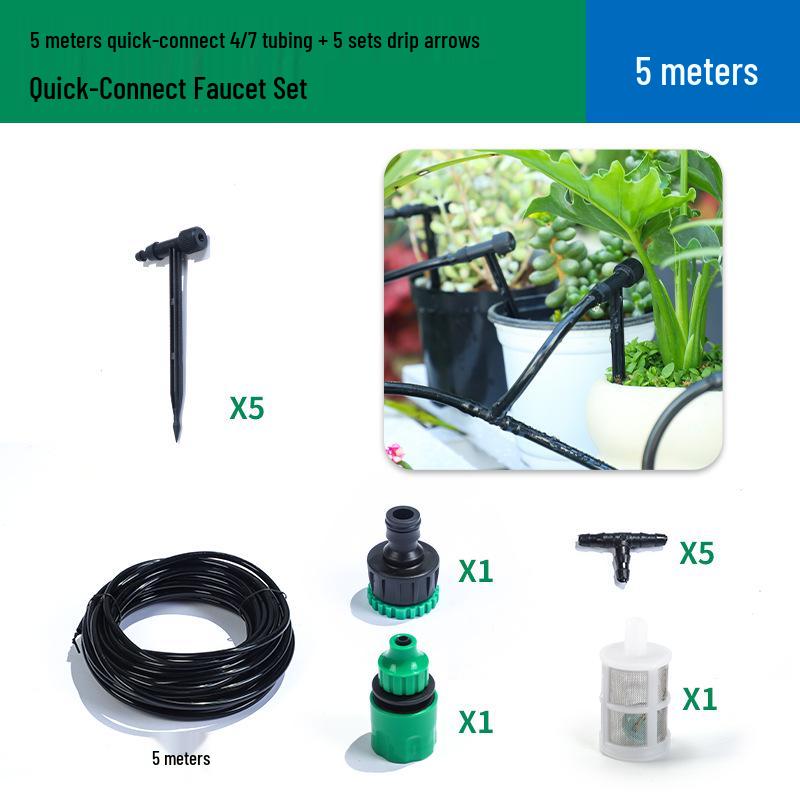 Adjustable Drip Irrigation Set for Balcony Plants and Flowers