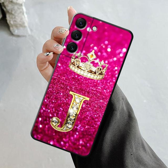 

Чехол с надписью «King Crown Letter», красный, розовый, золотой, с бриллиантами для Samsung Galaxy S23 S22 S21 S20 Fe Ultra S10 S9 S8 Plus Note 20ultra 10plus For Samsung S23Ultra