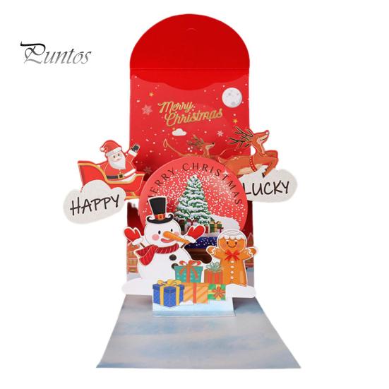 

Різдвяний 3D червоний конверт Merry Xmas Greeting Cards Christmas Tree Snowman Pop-up Card for Holiday Celebration Snowman