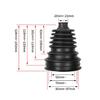 2 Pcs Universal Black Drive Shaft CV Joint Boot Kit Constant Velocity Dust Cover