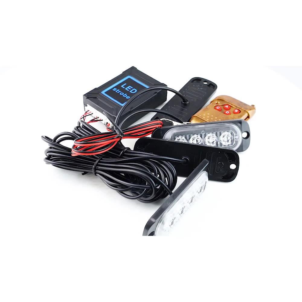 4x 12 LED Amber Recovery Strobe Flashing Grille Light Lightbar Truck Beacon Lamp