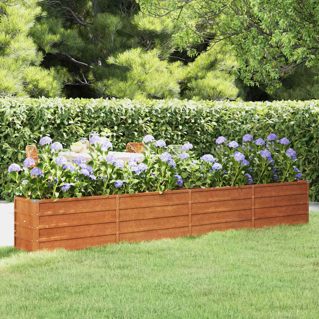 Vidaxl Raised Planter, Rusty, 320X40X45 Cm, Corten Steel