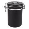 1.8L Coffee Sealed Container Stainless Steel Coffee Bean Storage Container with Spoon Black