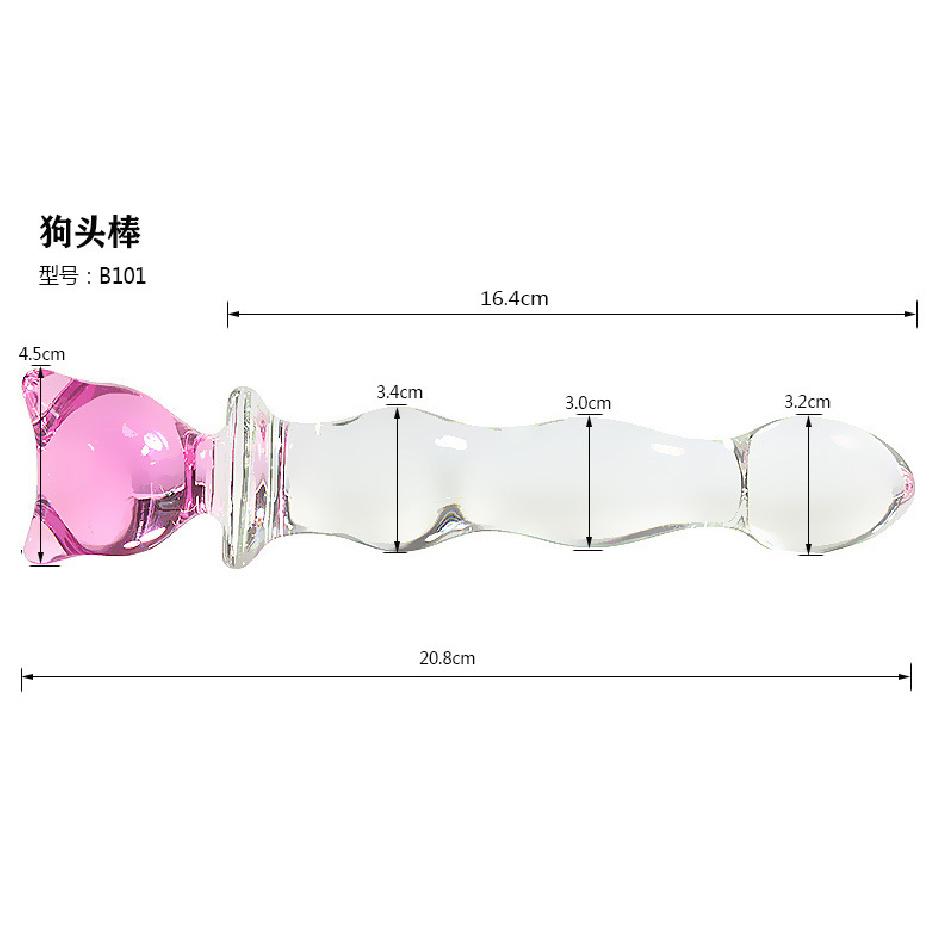 Crystal Glass Sex Toys Anal Beads Masturbation Massage Stick Simulation Penis Adult Sex Tools