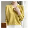 Navava Long Sleeve Knit Simple Button Daily Collar Nk2286